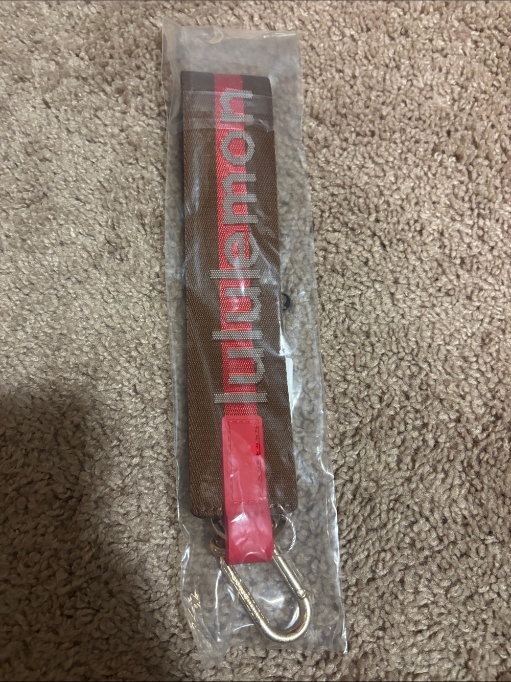 Supreme Brown Strap with Red Logo and Tab